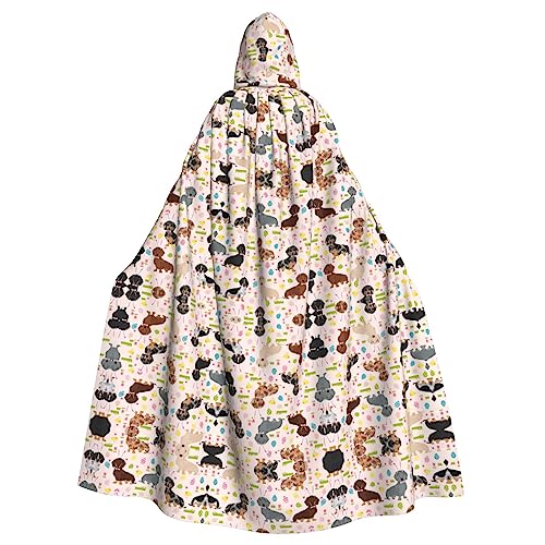 Bxzpzplj Hunde-Blumen-Umhang mit Kapuze, Unisex, Cosplay-Kostüm, Umhang für Erwachsene, 185 cm von Bxzpzplj