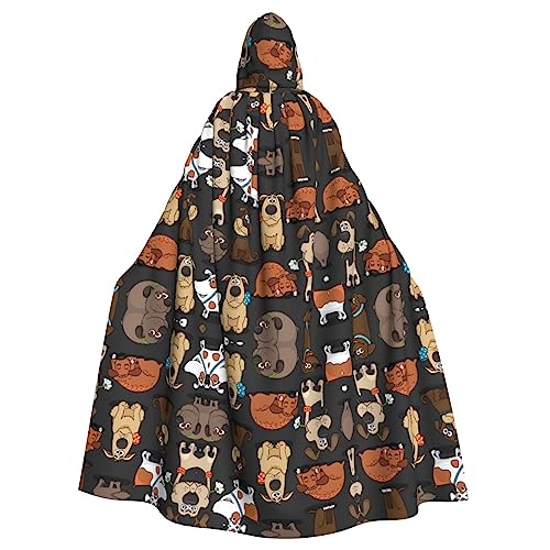 Bxzpzplj Hunde-Corgi-Umhang mit Kapuze, Unisex, Cosplay-Kostüm, Umhang für Erwachsene, 185 cm von Bxzpzplj