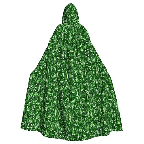 Bxzpzplj Monstera Deliciosa Bananenpalme, voller Länge, Karnevals-Umhang mit Kapuze, Unisex, Cosplay-Kostüm, Umhang für Erwachsene, 185 cm von Bxzpzplj