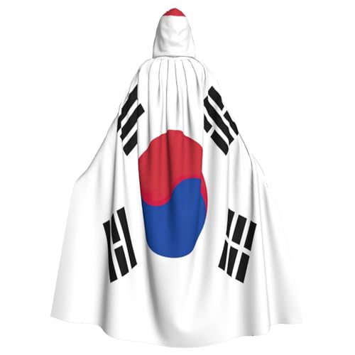 Bxzpzplj Umhang mit Flagge der Republik Korea, voller Länge, Karnevalsumhang mit Kapuze, Unisex, Cosplay-Kostüme, Umhang für Erwachsene, 185 cm von Bxzpzplj