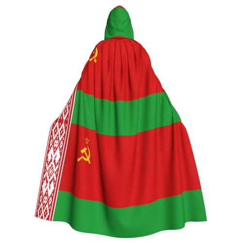 Bxzpzplj Umhang mit Flagge von Belarus, voller Länge, Karnevalsumhang mit Kapuze, Unisex, Cosplay-Kostüme, Umhang für Erwachsene, 185 cm von Bxzpzplj