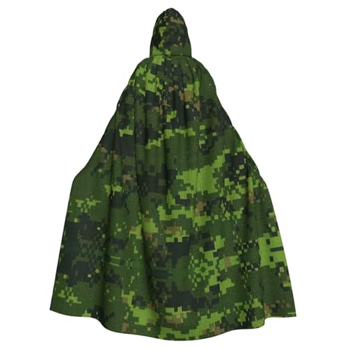 Bxzpzplj Umhang mit Kapuze und digitalem Camouflage-Druck, für Erwachsene, Karneval, Hexe, Cosplay, Kostüm, Karneval, Partyzubehör, 185 cm von Bxzpzplj