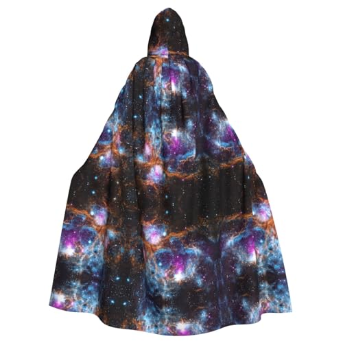 Bxzpzplj Universe Galaxy Weltraum, voller Länge, Karnevals-Umhang mit Kapuze, Unisex, Cosplay-Kostüme, Umhang für Erwachsene, 185 cm von Bxzpzplj