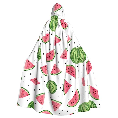 Bxzpzplj Wassermelonen-Umhang mit frischem Obst, voller Länge, Karnevals-Umhang mit Kapuze, Unisex, Cosplay-Kostüme, Umhang für Erwachsene, 185 cm von Bxzpzplj