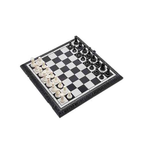 Schachfiguren Einzelspieler-Schachmatte for Üben, handgefertigtes Klappschachbrett und magnetisches Schachbrett-Set als Büro-Picknick-Geschenk Backgammon(L) von BybAgs