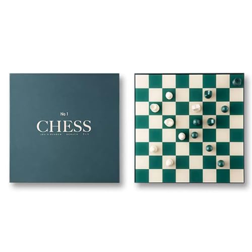 Schachfiguren Exquisites Schachbrett aus Holz, Premium-Schachbrett und Übungsschachbrett-Set zur Dekoration for Schulaktivitäten for Erwachsene und Kinder Backgammon(Color:Green) von BybAgs