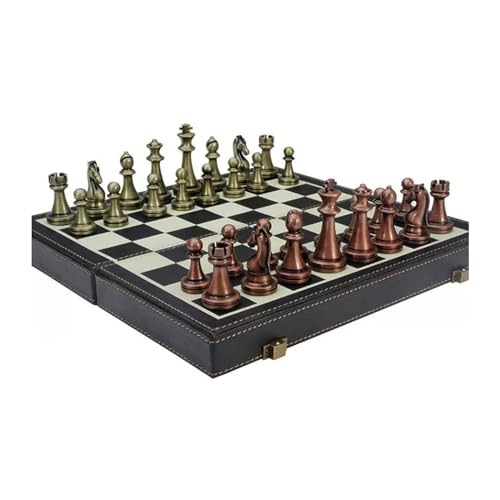 Schachfiguren Großes Reise-Schachbrettspiel, klappbares Schachbrett aus Holz und wasserdichtes Schachbrett for Schüler, Kinder, Sammlungsdekor Backgammon(Bronze) von BybAgs