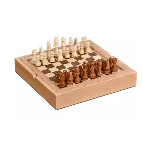 Schachfiguren Handgefertigtes Schachbrett aus Holz, Turnierschachbrett und neues klassisches Schachspiel for Dekor, Schule, Kinder und Erwachsene for Üben Backgammon von BybAgs