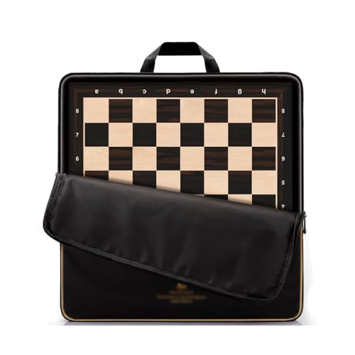 Schachfiguren Holz-Schachbrett, professionelles Turnier-Schachbrett, Keine Figuren und handgefertigtes Reise-Schachbrett for Kinder und Erwachsene, Geschenk-Dekoration Backgammon(Size:Ebony A) von BybAgs