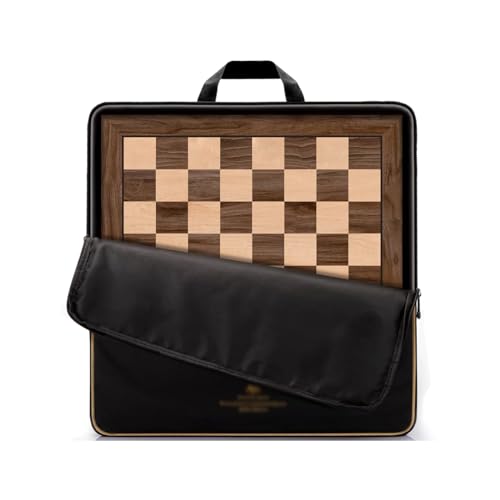 Schachfiguren Holz-Schachbrett, professionelles Turnier-Schachbrett, Keine Figuren und handgefertigtes Reise-Schachbrett for Kinder und Erwachsene, Geschenk-Dekoration Backgammon(Size:Walnut B) von BybAgs