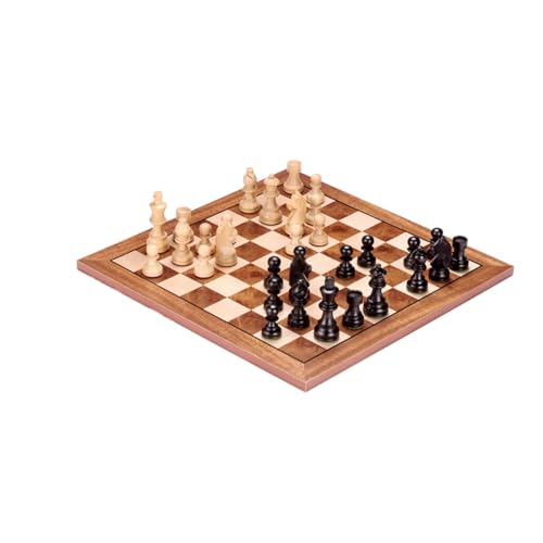 Schachfiguren Holzschachspiel und einzigartige Schachspiele mit gewichteten Schachfiguren for Turnierbüro, Schule während Reisepicknick Backgammon(Brown) von BybAgs