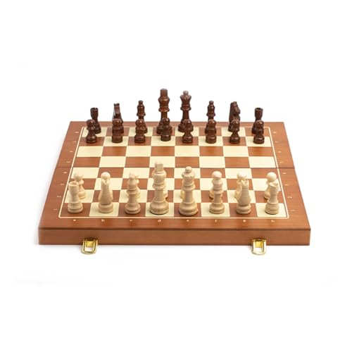 Schachfiguren Internationales Schachbrett-Set, handgefertigtes Schachspiel aus Holz und tragbares Schachbrett for Anfänger, Turnier, Reisegeschenk Backgammon(Size:Large_A) von BybAgs