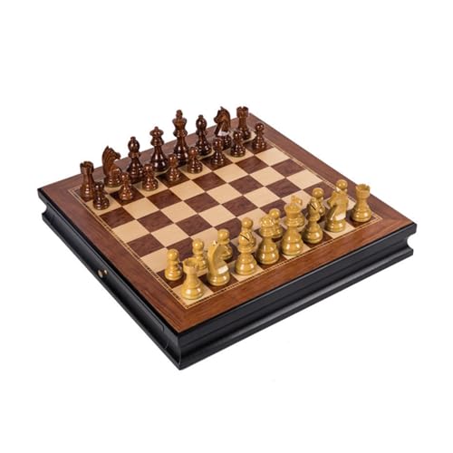 Schachfiguren Internationales Schachspiel mit Schachbrett. Standardmäßiges internationales Schachbrett und tragbares Schachbrettset als Geschenkdekoration Backgammon von BybAgs