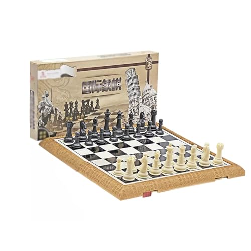 Schachfiguren Kinder-Anfänger-Schachbrett aus Kunststoff, zusammenklappbares Schachbrett und Turnierschachspiel for Erwachsene, Kindergeschenk während der Reise Backgammon(XL) von BybAgs