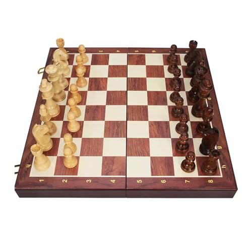 Schachfiguren Klappbares Schachbrett aus Holz, großes Reise-Schachbrettspiel und Lernspielzeug for Kinder for die Schule, Büro, Sammlung, Dekor Backgammon(L) von BybAgs