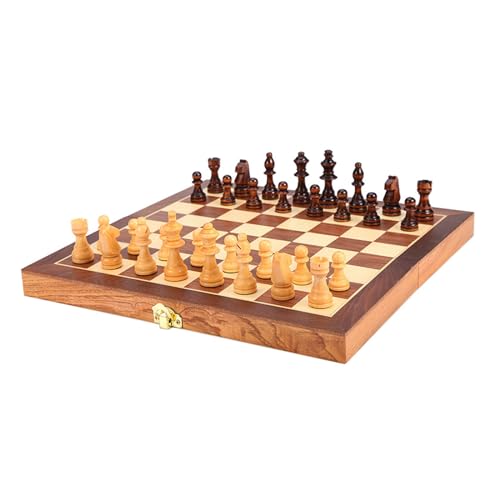 Schachfiguren Klappbrett-Schachspiel, Standard-Turnierschachbrett und tragbares Holzschachbrett for Kinder, Erwachsene, Party, Familie Backgammon(M) von BybAgs