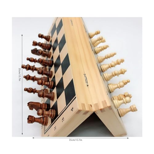Schachfiguren Klassisches Schachbrett-Set, langlebiges Schachbrettspiel aus Holz mit integriertem Stauraum for Partys, Familienaktivitäten, Reisedekoration Backgammon(L) von BybAgs