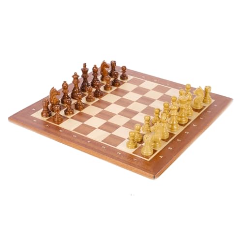 Schachfiguren Langlebiges Schachbrettspiel aus Holz, klassisches Schachbrett-Set mit gefilzter Unterseite, als Geschenk for Kinder, Europameisterschaft, Dekoration Backgammon(A) von BybAgs