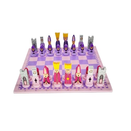 Schachfiguren Lernschachspielzeug, langlebiges Schachbrett-Set und lustiges Schachbrettspiel for Kindergeburtstag, Neujahr, Aktivitätsgeschenk Backgammon(Pink) von BybAgs