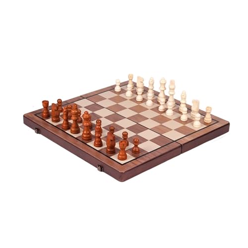 Schachfiguren Luxuriöses hölzernes Schachbrett, faltbares, handgefertigtes Schachspiel und großes hölzernes Schachspiel mit Schachbrett for Kinder und Erwachsene Backgammon(S) von BybAgs