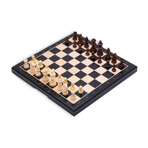 Schachfiguren Magnetisches Schachbrett aus Walnussholz, Schachspiel aus Holz und tragbares Klappschachbrett for Einführungstraining und Wettkampf Backgammon(Black) von BybAgs