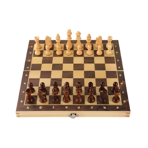 Schachfiguren Reise-Schachbrettspiel-Sets, Holzschachbrett und Mini-Klappschachbrett als Geschenk for Anfänger, Turnieraktivitäten, Dekoration Backgammon(M) von BybAgs