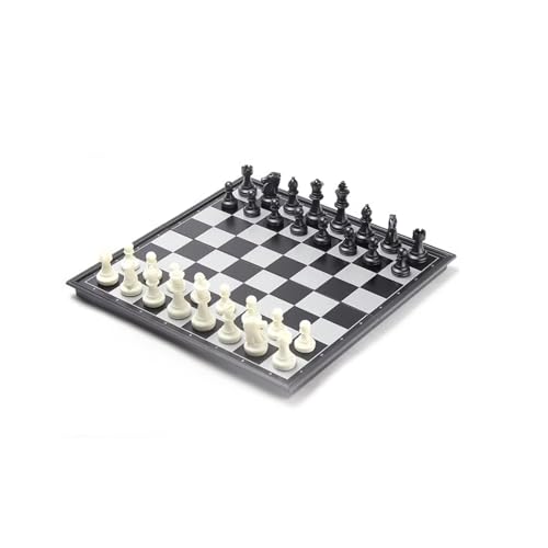 Schachfiguren Reise-Turnier-Schachspiel, tragbares internationales Schachbrett und langlebiges Kunststoff-Schachbrettspiel als Geschenk, Schuldekoration Backgammon(Black,L) von BybAgs