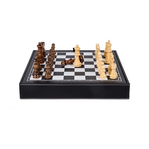 Schachfiguren Reise-Turnier-Schachspiel, tragbares internationales Schachbrett und langlebiges Schachbrettspiel aus Holz als Geschenk for Kinder, Dekoration Backgammon von BybAgs
