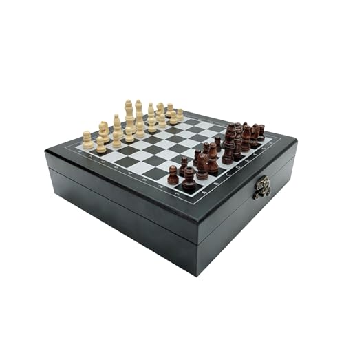 Schachfiguren Tragbares Reiseschachspiel, lustiges Schachbrettspiel und handgefertigtes Schachbrett aus Holz for Geschenke, Kinder, Dekorationsaktivitäten Backgammon(Brown) von BybAgs