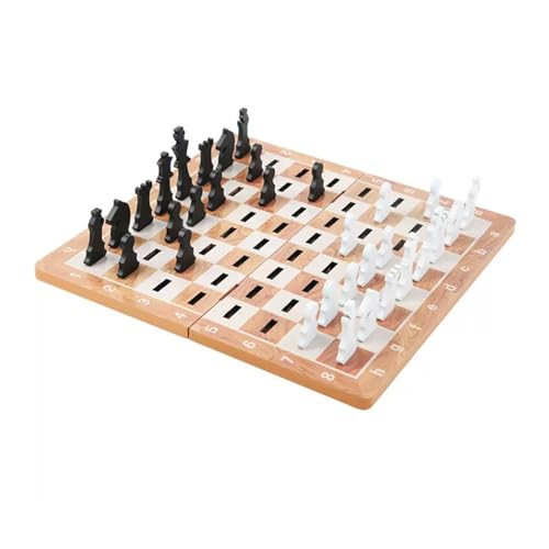 Schachfiguren Tragbares Schachbrett aus Holz, Klappbrett, Schachspiel und internationales Schachspiel for Kinder, Erwachsene, Partys, Familienaktivitäten Backgammon von BybAgs