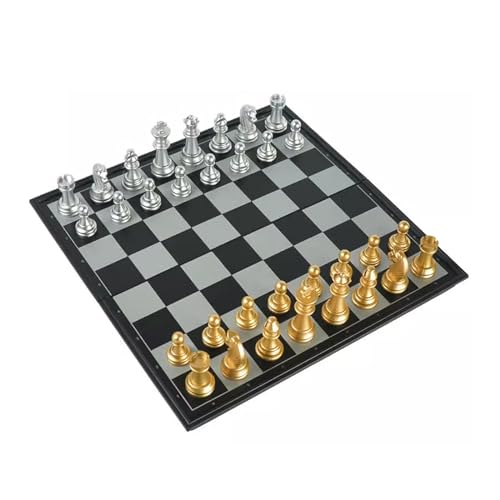 Schachfiguren Tragbares faltbares Schachspiel, langlebiges Kunststoff-Schachbrett und Vintage-Schachbrett for Anfänger, Schachspiel for Kinder und Erwachsene Backgammon(Black A,M) von BybAgs