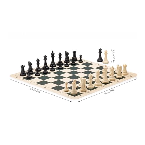 Schachfiguren Zusammenklappbares Kunststoff-Schachbrett, Turnier-Schachbrett, Einzelspieler-Schachmatte for Üben, Schachmatte for Kinder und Erwachsene Backgammon von BybAgs