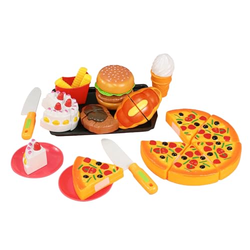 Bydezcon Fast Food Spielzeugset Küche Rollenspielzubehör Einschließlich Burger Pommes Frites Pizza Geschenk Für Kinder von Bydezcon