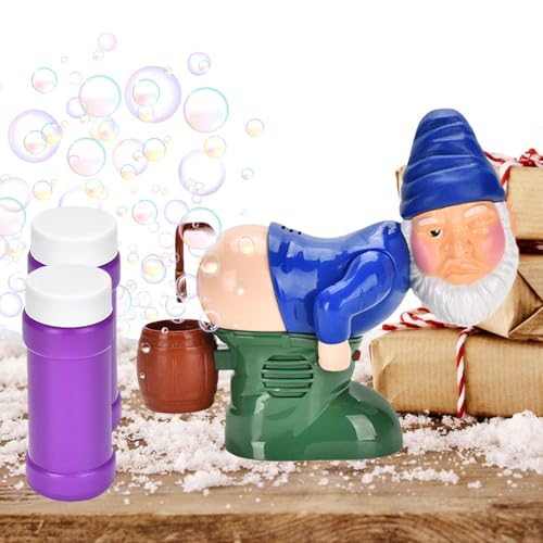 Bubble Blowing Santa | Santa Bubbles Blower | Naughty Gnomes Machine | Automatic Bubble Maker | Santa Bubble | Machine Flashing Light Toy | Musical Bubble Blower for Outdoor & Indoor Activity von Byeaon