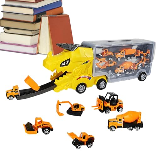 Byeaon Auto Transporter Spielzeug, Kinder Dinosaurierspielset, Katapultierspielzeugwagen, langlebig und sicher, interaktive Katapultaktion, erkunden von Byeaon