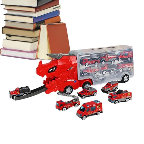 Byeaon Auto Transporter Spielzeug, Kinder Dinosaurierspielset, Katapultierspielzeugwagen, langlebig und sicher, interaktive Katapultaktion, erkunden von Byeaon