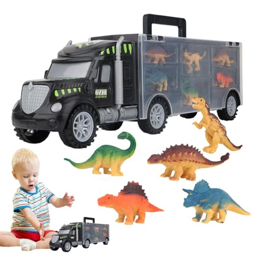 Byeaon Dinosaur Truck Carrier | Dino Figures Playset | Educational Dinosaur Toys | Dino Carrier Truck | Vehicles Dinosaurs Figures | Dinosaur Play Activity Set for Birthday Children's Day Easter von Byeaon