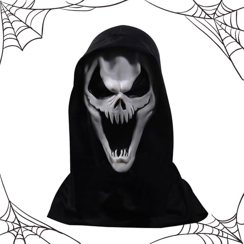 Byeaon Geisterkostüme, gruselige Halloween-Kostüme | Scream Face Shield Geisterhülle | Halloween-Kostüm, atmungsaktive, gruselige Halloween-Gesichtsbedeckung für Theateraufführungen, Mottopartys, von Byeaon