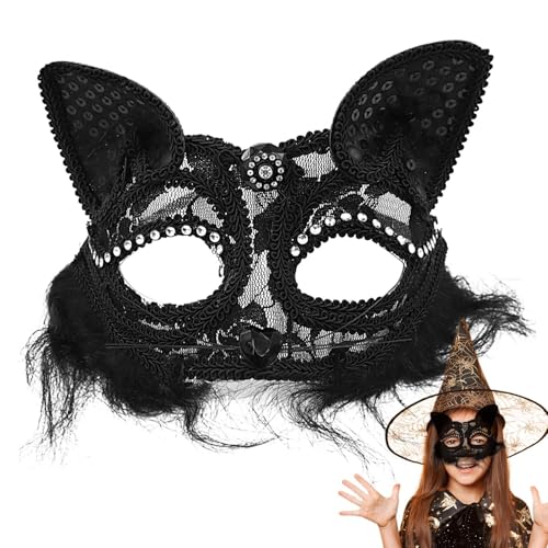 Byeaon Half face masquerade, Decorative half face, Elegant half face, Half face party, Masquerade half face with Ribbon Tie for Halloween Nightclubs Christmas Fashion Shows von Byeaon