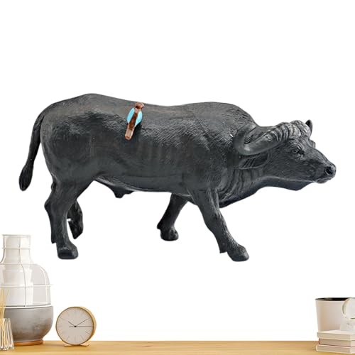 Byeaon Realistisches Bullenstatue -Modell, Kuchen - -Tierthema, Miniaturvieh -Figuren, erfreudiges Material, Mehrzweckdekor und Spielzeug, 13x6,3 cm, für Kinder und Erwachsene von Byeaon