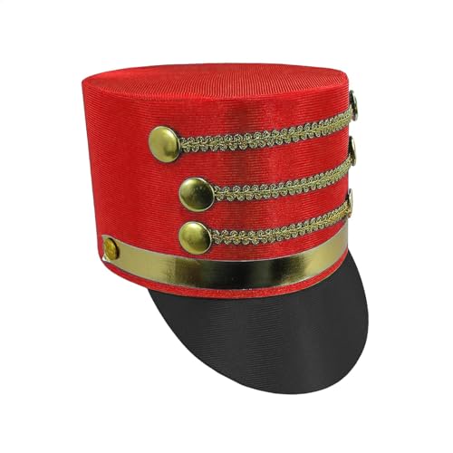 Byeaon Soldat-Cosplay-Hut, Kostüm-Soldat-Hut, Nussknacker-Zubehörhut, Kreative Soldatenband-Major-Hutversammlungen, Verbesserte Bühnenpräsenz, 58 Cm Für Festliche Kostüme von Byeaon