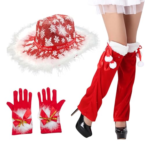 Byeaon Weihnachtsmann-Kostüm, Weihnachtsmann-Kostüm, Weihnachtsmann-Cosplay, passende Weihnachtsmann-Outfits, Weihnachtsmann-Anzug-Zubehör, tragbar und ideal für Bühnenauftritte, Urlaubspartys von Byeaon