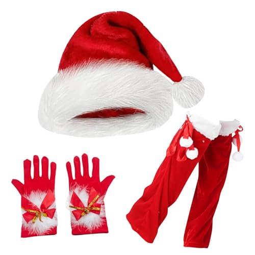 Byeaon Weihnachtsmann-Kostüm, Weihnachtsmann-Kostüm, Weihnachtsmann-Cosplay, passende Weihnachtsmann-Outfits, Weihnachtsmann-Anzug-Zubehör, tragbar und ideal für Bühnenauftritte, Urlaubspartys von Byeaon