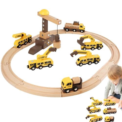 Construction Race Tracks, Kids Car Track Set, Toddler Auto Racing Track, Toddler Car Track Play Set, Toddler Vehicle Track Set, Portable and Perfect for Kids Holiday and Birthday Presents von Byeaon