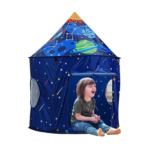 Kinder Rakete Spielzelt | Indoor Rakete Spielzelte | Tragbares Raketenspielhaus | Weltraumthema Spielzelt | Kinderhaus Rakete | Schiffszelt Kinder | Spielhaus Schiff für Haus, Garten, Indoor, Outdoor von Byeaon