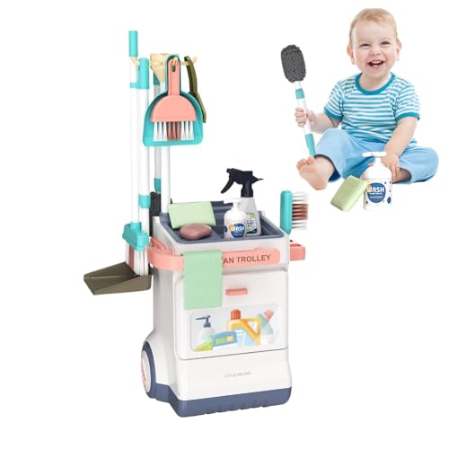 Kleinkind Reinigungsspielzeug | Baby Besen Set | Kinder Mop Set | 15 Stück Reinigungsspielzeug | Pretend Play Reinigung | Kleinkind Besen Set | Baby Mop Toys Reinigung Spielzeug Kit für Geburtstag, von Byeaon