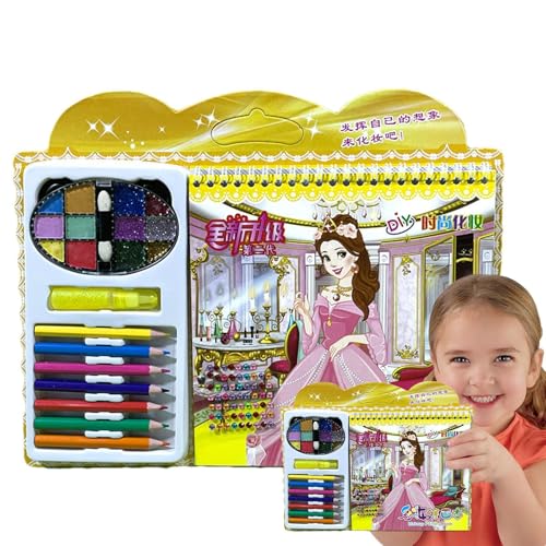 Makeup Playset Paper | Kids Makeup Coloring | Craft Set Dress | Art Activity Book | Sticker Book Activity | Makeup Sticker Set | Dress Up Coloring for Fine Motor Skills von Byeaon