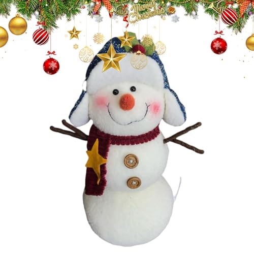 Plush Snowman Doll | Christmas Snowman Figurine | Cute Holiday Decor | Seasonal Plush Decorations | Dining Table Ornaments | Adorable Snowman Doll for Sofa, Dining Table, Desk von Byeaon