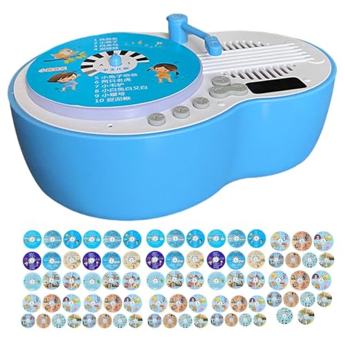 Record Player Toy | Early Education Machine | Interactive Story Toy | Educational Storytelling Toy | Kids Record Player | Preschool Audio Player for Boys & Girls Aged 3-6 Years Old von Byeaon