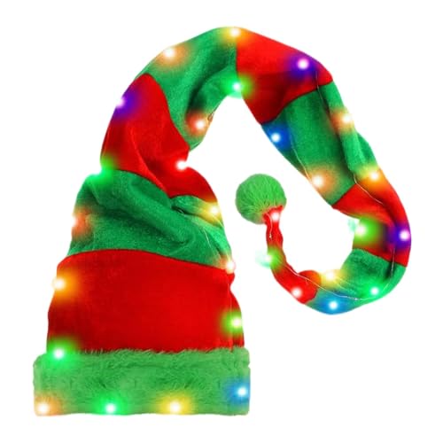 Santa Holiday Hat | LED Christmas Hat | Striped Santa Beanie | Winter Santa Hats | Christmas Costume Hat | Kids Santa Hat | Christmas LED Beanie for Kids Adults, Christmas Costume Accessories von Byeaon